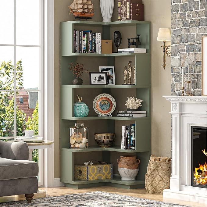 Armocity Corner Book Shelf, 6-Shelf L Shaped Corner Bookshelf - Image 5
