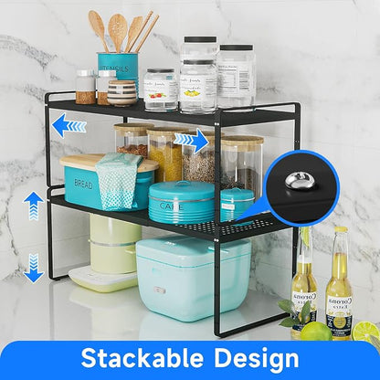 Expandable Cabinet Shelf Organizers, Kitchen Small Stand Rack Organization - Image 4