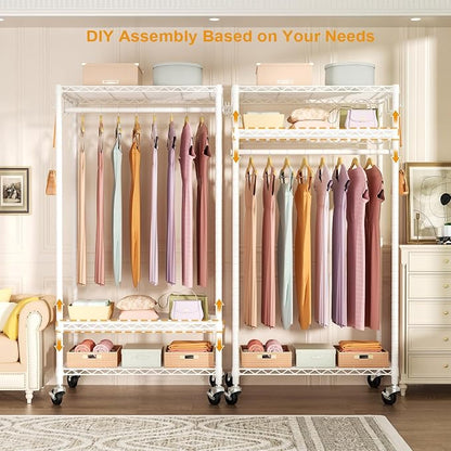 FUTASSI P6 Rolling Clothes Rack Heavy Duty, Clothing Racks - Image 4
