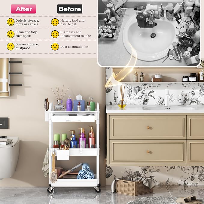 Goovilla Rolling Makeup Organizer Cart - Image 7