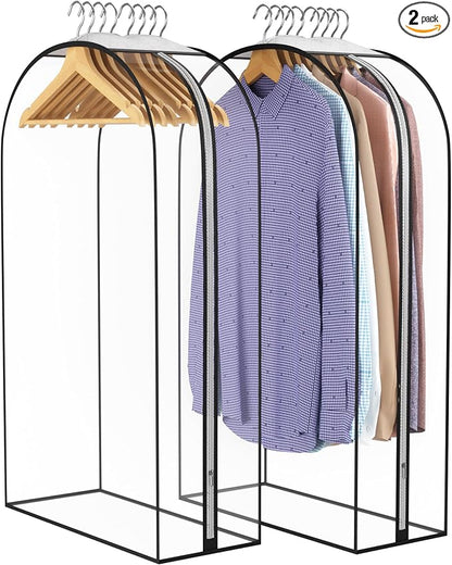 Liuoud Clear Garment Bags for Hanging Clothes10” Gusseted, Suit Bags for Closet by Liuoud