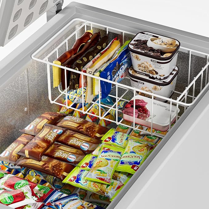 16.5 Inch Chest Freezer Organizer Storage Baskets Bins Metal Wire, Settle - Image 4