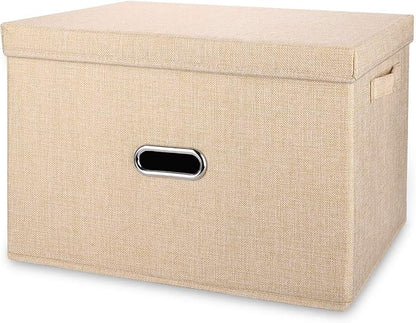 Large Linen Collapsible Storage Bins by Unknown