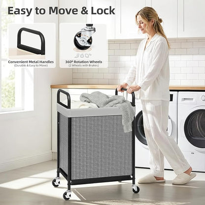STORAGE MANIAC Rolling Laundry Hamper - Image 5