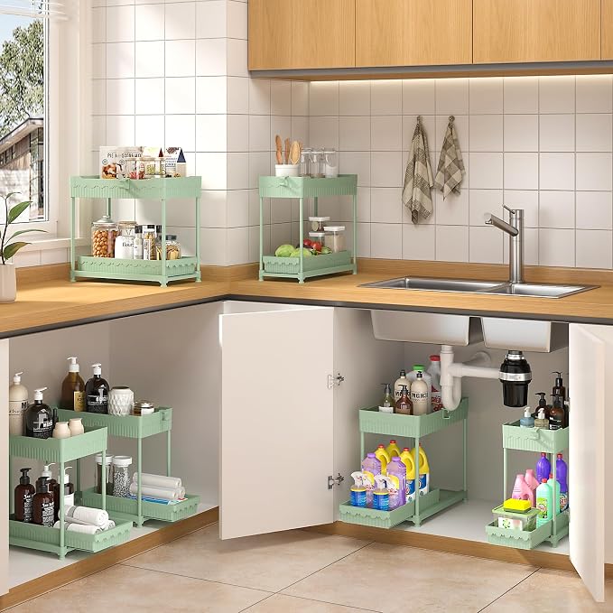 Sevenblue 4-Pack 2-Tier Under Sink Organizer - Image 4