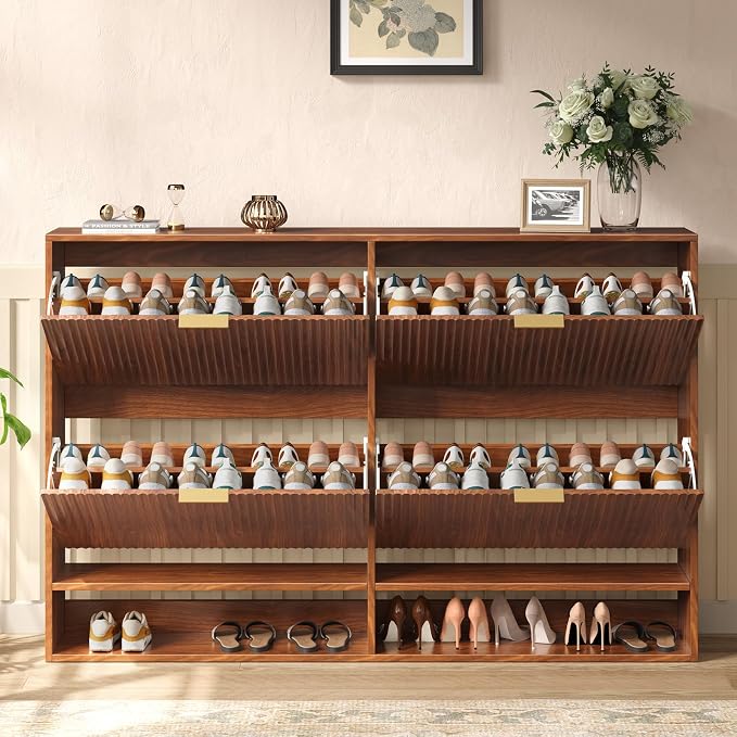 Hootata 47.2''W Walnut Shoe Storage Cabinet - Image 5
