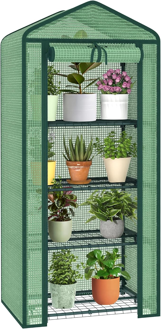 AlisisFores 4-Tier Mini Greenhouse Indoor Outdoor by AlisisFores