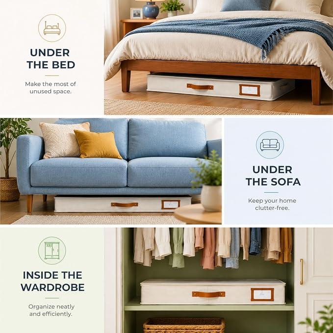 HOMELUX THEORY 2pc Under Bed Storage Containers, Bedroom Under the Bed Drawer - Image 3
