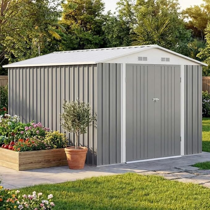 Devoko 8x12 FT Outdoor Storage Shed, Metal Tool Shed - Image 7
