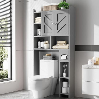 Over the Toilet Storage Cabinet, Freestanding Farmhouse Storage Cabinet Over by Meilocar