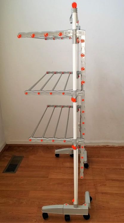 idee BDP-V23 Foldable Rolling 3-Tier Clothes Laundry Drying Rack - Image 7