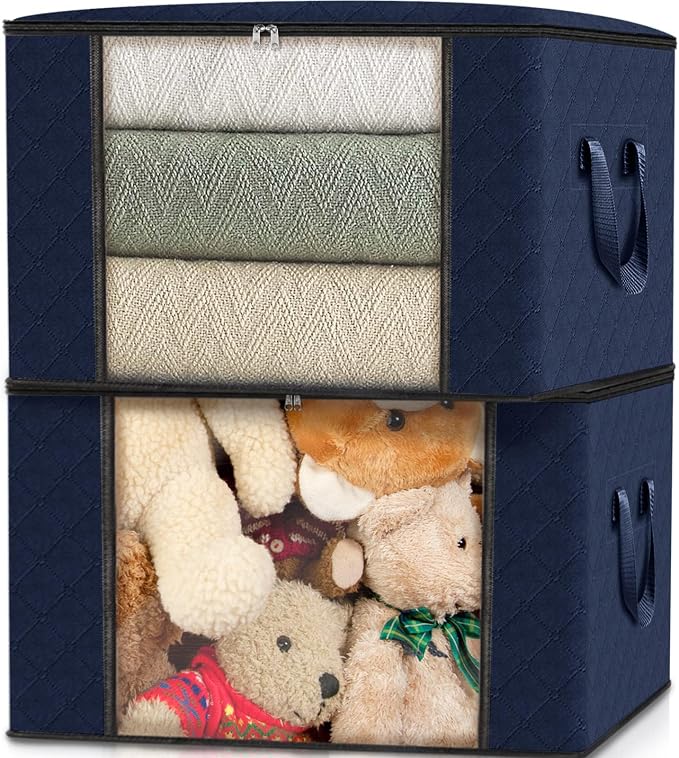 Fab totes Storage Bags, Clothes Blanket Storage Bins Foldable Closet Organizers - Image 5