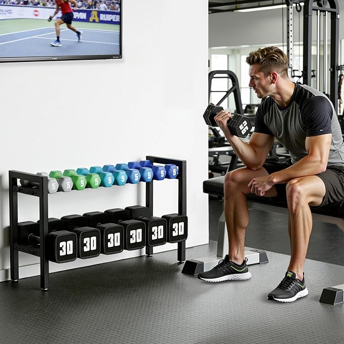 Dumbbell Rack Weight Stand Holder 2-Tier 31 IN Adjustable Weight Rack - Image 7