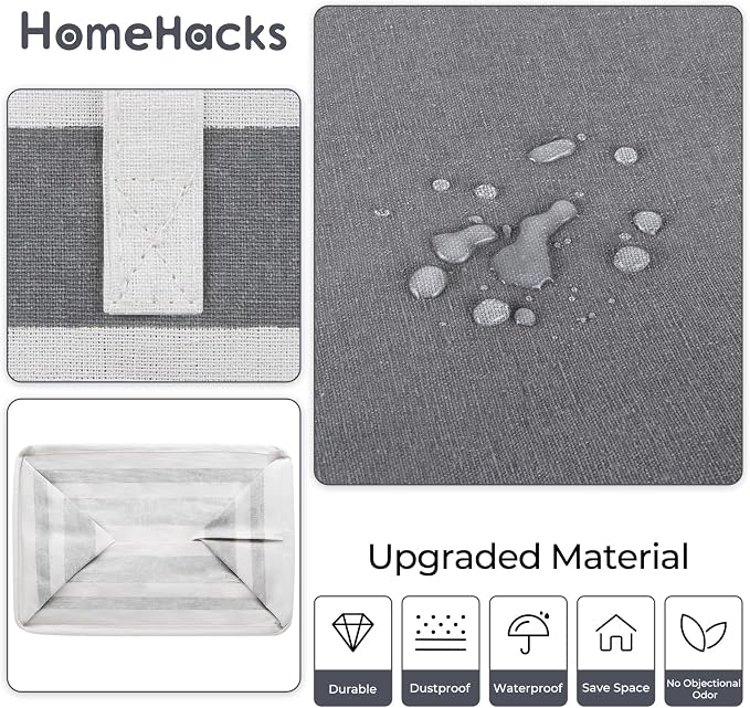 HomeHacks 2 Pack Large Laundry Baskets, Waterproof, Freestanding Laundry Hampers - Image 5