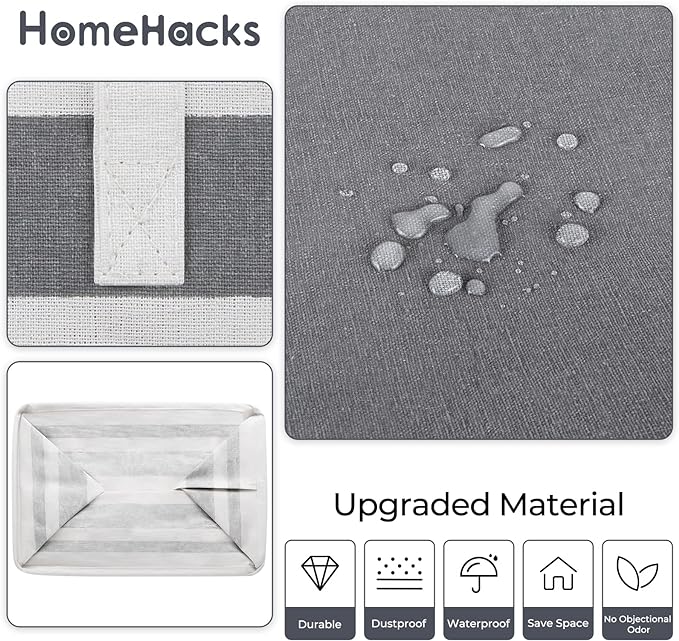HomeHacks 2-Pack Large Laundry Basket, Waterproof, Freestanding Laundry Hamper - Image 5
