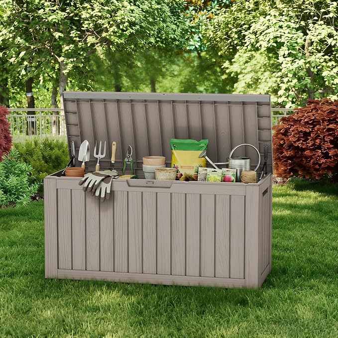85 Gallon Outdoor Deck Box, Resin Waterproof Storage Box - Image 5