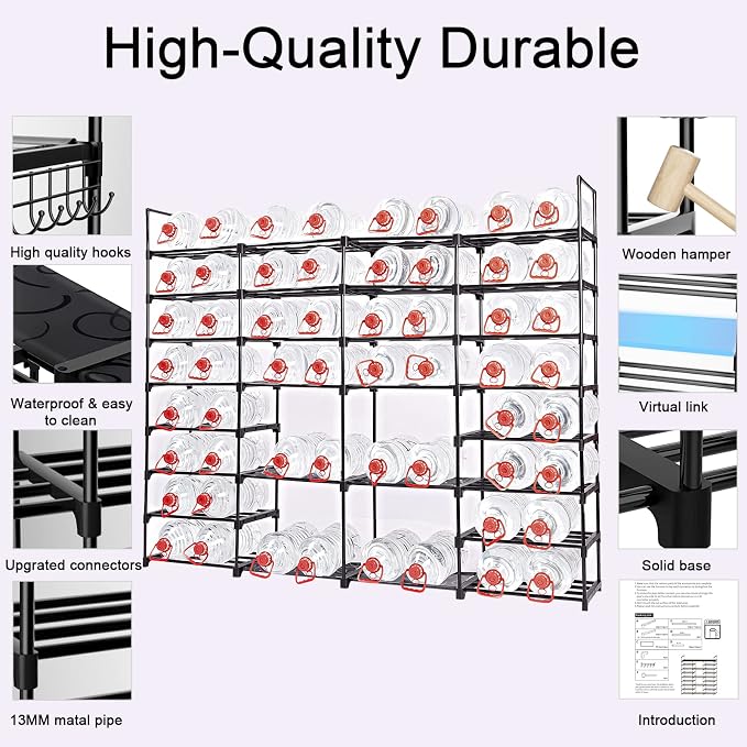 Mavivegue Extra Large Shoe Rack, 8 Tier 4 Rows 72-76 Pairs Big Tall Metal Shoe - Image 3