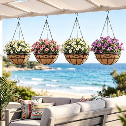 2 Pack 20 Inch Extra Large Deep Hanging Planters - Image 7