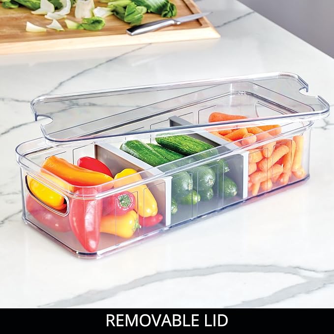 iDesign Recycled Plastic Crisp Large Divided Fruit and Vegetable Storage - Image 4