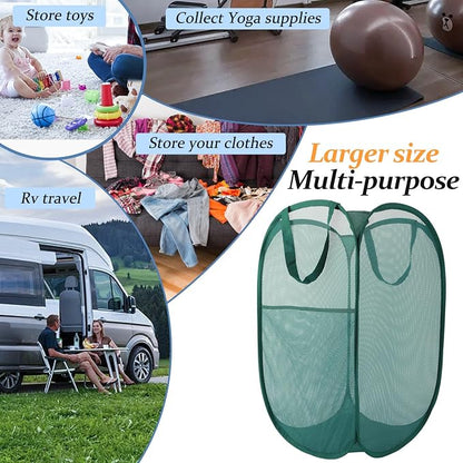 Upgraded 100L Extra Large Mesh Pop Up Laundry Basket - Image 4