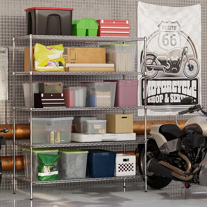 24" Deep x 60" Wide x 74" Height Wire Shelving Kit | 5-Tier | NSF Commercial - Image 5