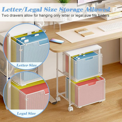 Sbanmao Letter/Legal Rolling File Cabinet, Rolling File Cart - Image 2