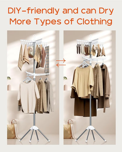 CASAMAYA Clothes Drying Rack Foldable, 72 inch 2 Tier Laundry Drying Rack - Image 2