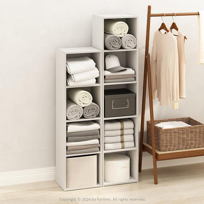 Furinno Reed Closet Organizers and Storage, 4-Tier Closet Organizer, Open Shelf - Image 2