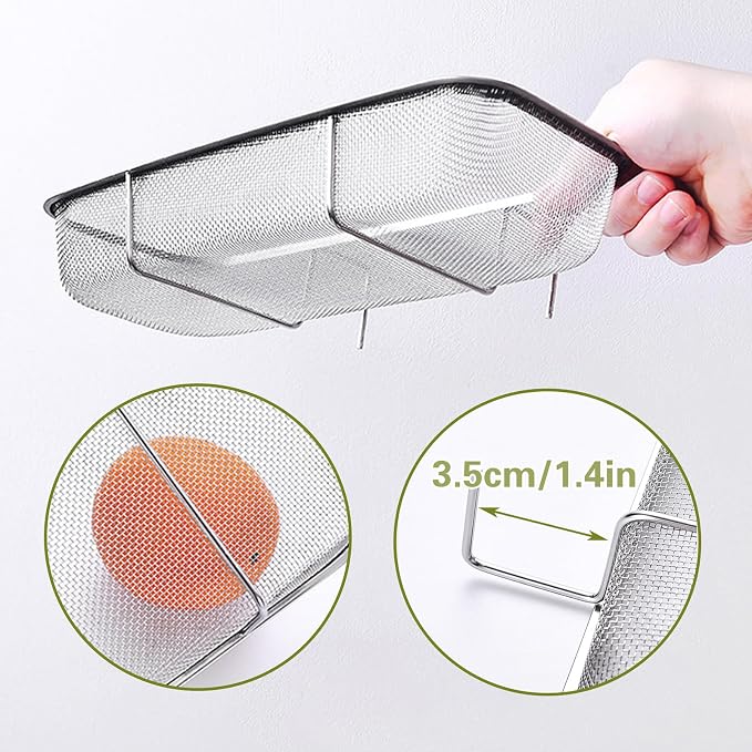 Sink Drain Strainer Basket, Stainless Steel Side Hanging Kitchen Food Waste - Image 5