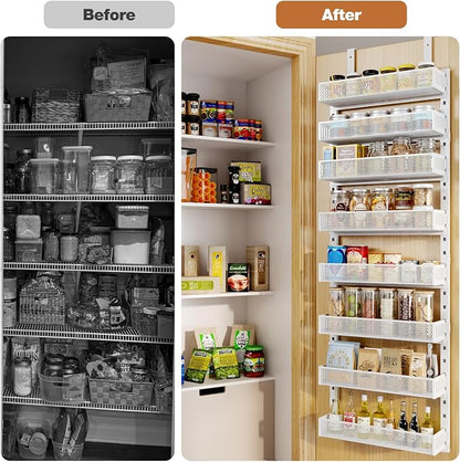 Pantry Door Organizers and Storage, 8-Tier Large Metal Heavy-Duty Frame Over - Image 7