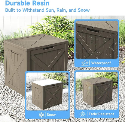 EasyUp 40 Gallon Deck Boxes Outdoor Waterproof, Weatherproof Outdoor Deck Box - Image 3