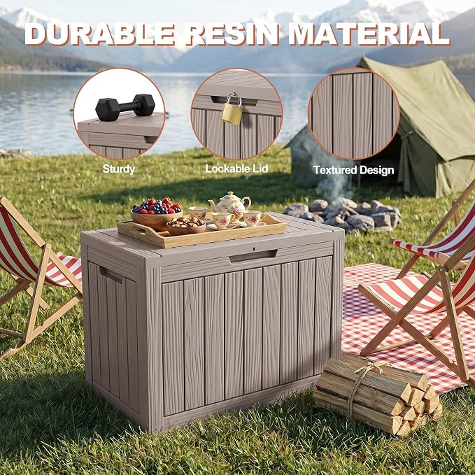 EFU Outdoor Storage Box 60 Gallon Deck Box Lockable UV Resistance Waterproof - Image 3
