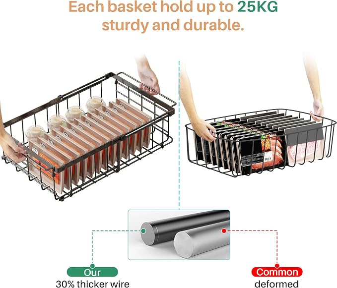 UMDONX Freezer Organizer Bins – Expandable from 11.2" to 17.7", Fit 5–10 Cu.Ft - Image 7