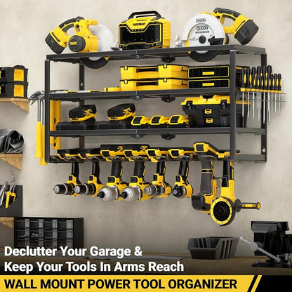 YYR 4 Layer Power Tool Organizer Wall Mount, Cordless Drill Hanger Storage Rack - Image 2