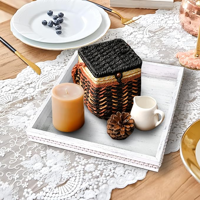 Wooden Decorative Tray, Small Serving Tray - Image 3