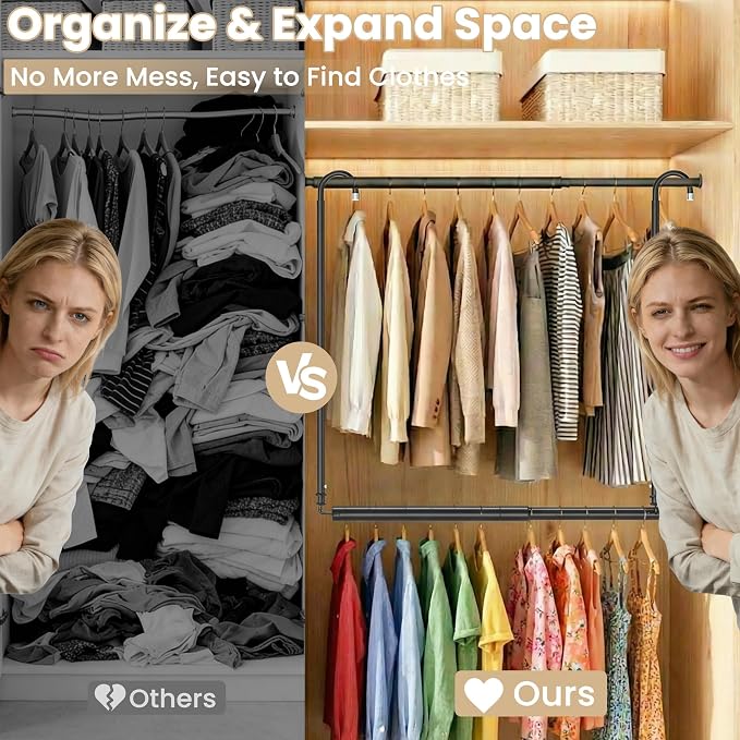 Stepless Extender Closet Hanging Rod - Image 5