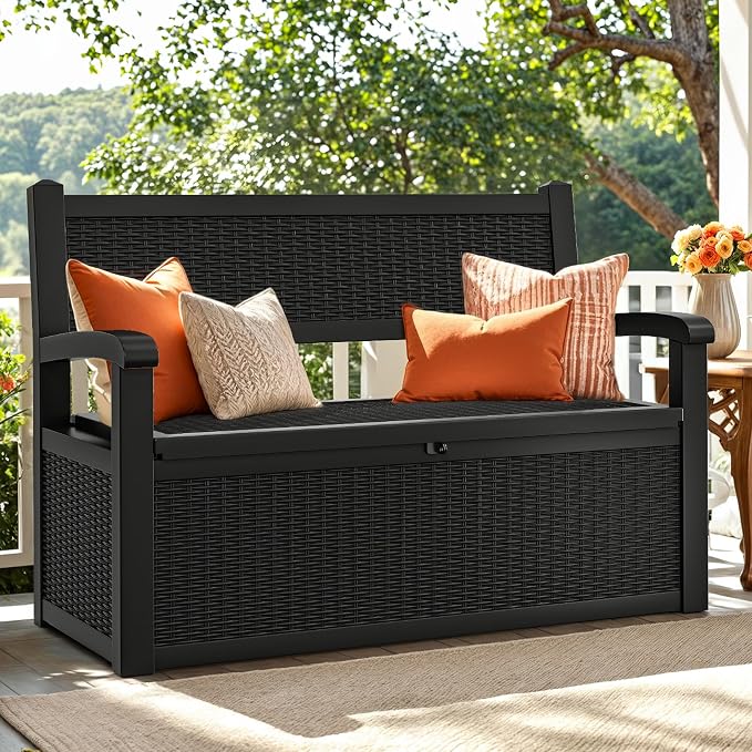 YITAHOME 80 Gallon Storage Bench Deck Box, Lockable Patio Bench - Image 8