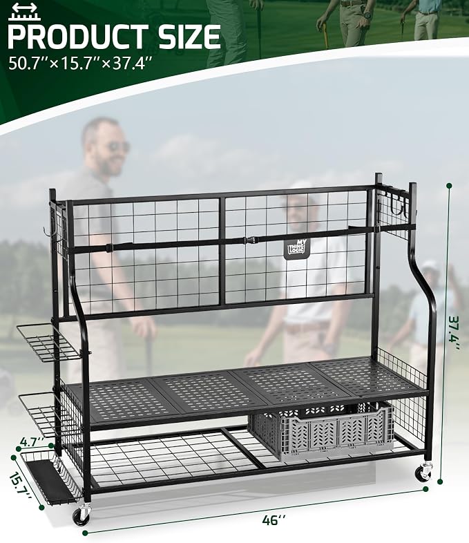 Mythinglogic Golf Bag Storage Organizer, Extra Large Golf Storage Stand - Image 6