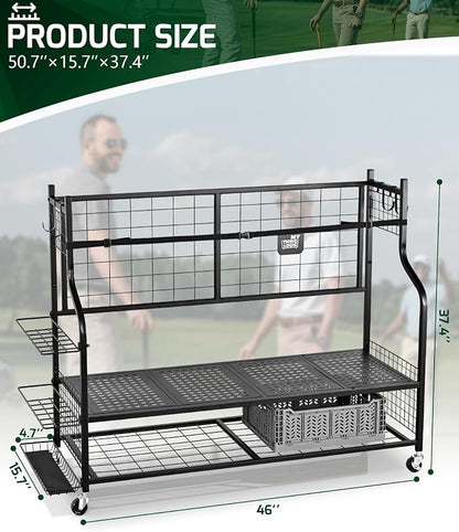 Mythinglogic Golf Bag Storage Organizer, Extra Large Golf Storage Stand - Image 6