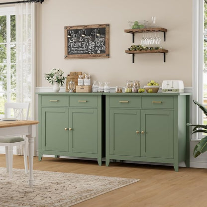 HORSTORS Farmhouse Kitchen Storage Cabinet, Small Buffet, Coffee Bar, 35.8"W - Image 4