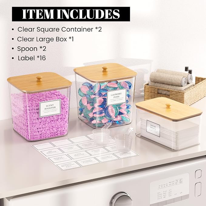 2+1 Pack Laundry Pods Container, Laundry Room Organization Containers - Image 5