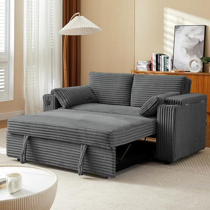 hansones 68.11" Corduroy Sleeper Chair Bed - Image 7