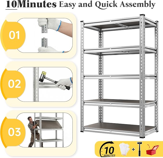 REIBII Heavy Duty Garage Shelving - Image 5
