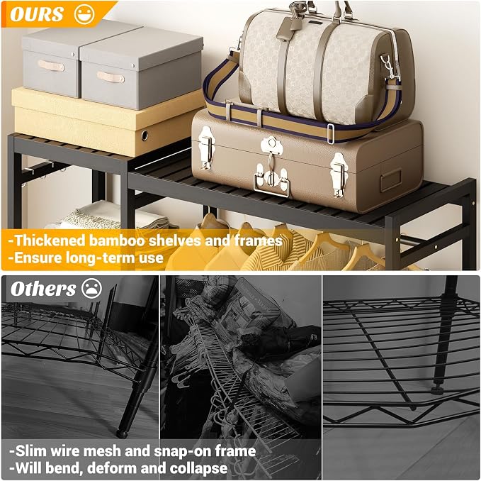 Homykic Bamboo Clothes Rack Garment Rack - Image 6