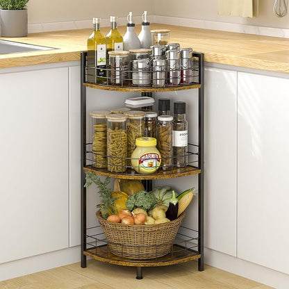 DAOUTIME Bathroom Standing Shelf, 3 Tier Corner Stand, Free-Standing Shelf Units - Image 5