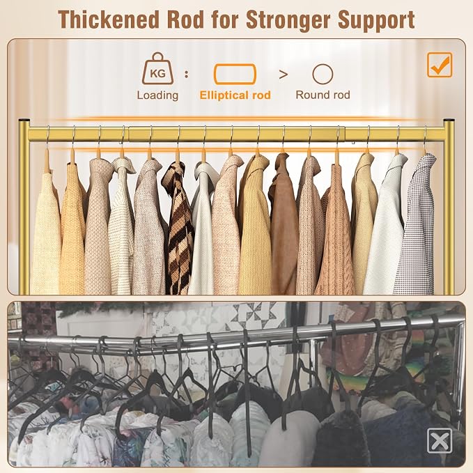 EAGMAK Heavy Duty Clothes Rack Load 420 LBS, Rolling Garment Rack - Image 3