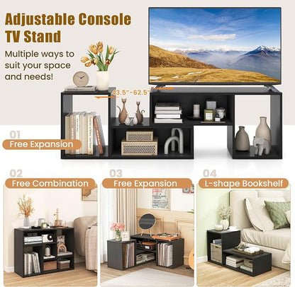 LDAILY L-Shaped TV Stand, TV Entertainment Center - Image 2