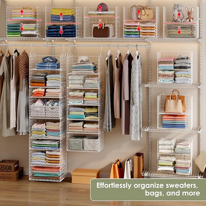 X-cosrack 8-Tier Closet Hanging Organizer Shelf - Image 3
