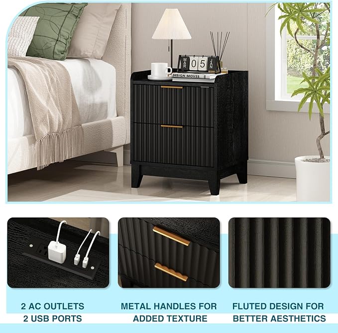 Wnutrees Fluted Nightstand - Image 5
