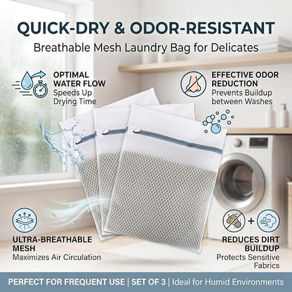 Lingerie Bags for Washing Delicates 3Pcs, Laundry Wash Bag, Honeycomb Mesh - Image 6